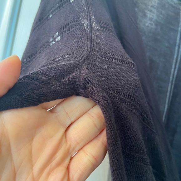 WORTHINGTON Sheer Black Shrug Striped Layering Long Sleeves Size Large - Picture 7 of 10